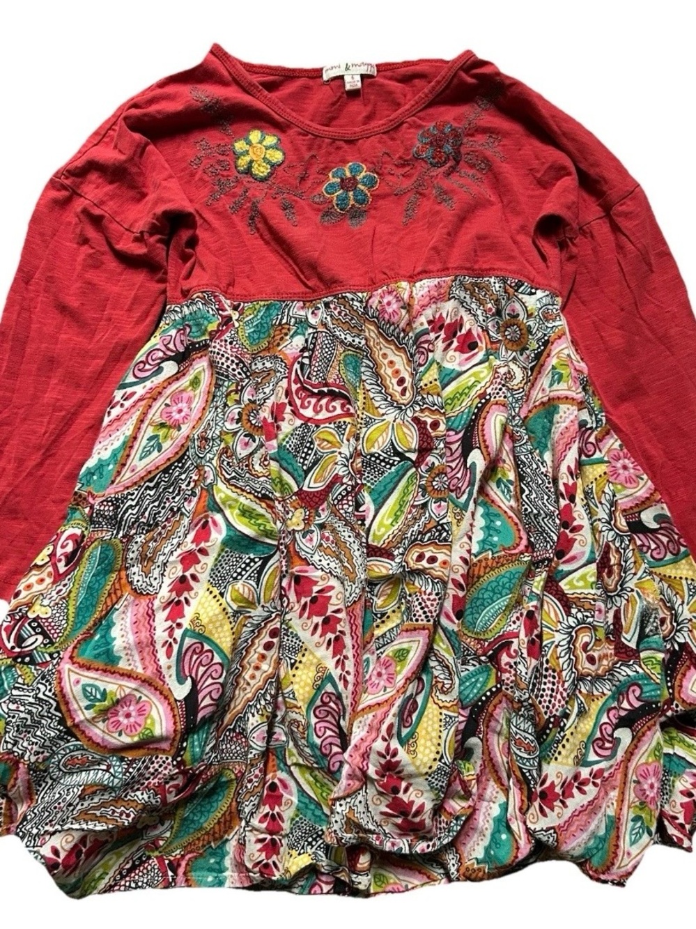 Girl’s Mimi & Maggie Red Floral Paisley Dress Size 6